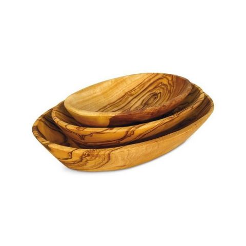 Sada dřevěných oválných misek